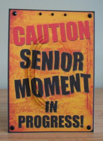 A5 Fun Novelty Senior Moment Oval Pyramage Topper by Debbie Knechtel
