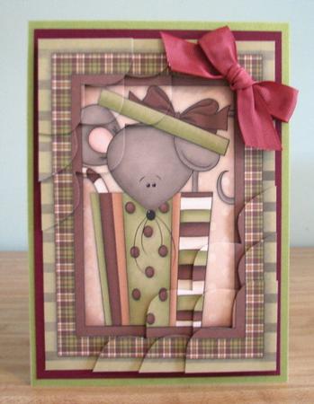 Country Christmas Corner Stacker Mouse by Debbie Knechtel