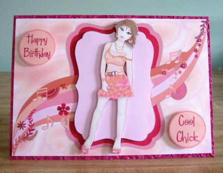 Music-mad Teen Decoupage - Red & Peach 2 by Debbie Knechtel