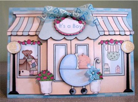 New Baby Boy Shop Shape Card Part 2 by Debbie Knechtel