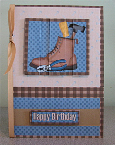 Work Boot and Tools Side Stacker Card by Debbie Knechtel