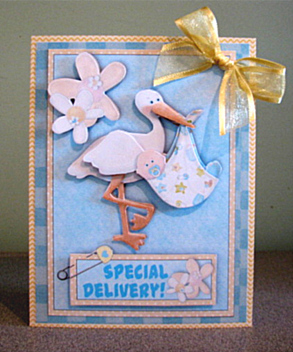 Special Delivery! - New Baby Boy Card Front by Debbie Knechtel