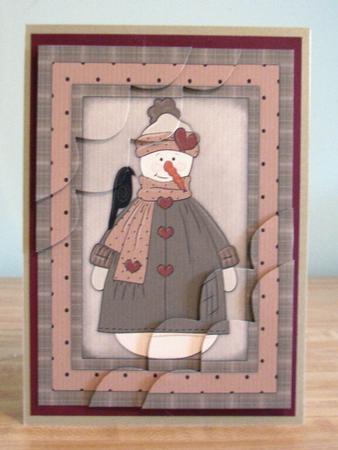 Country Christmas Corner Stacker Snowman 3 by Debbie Knechtel