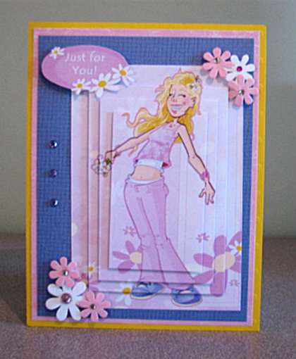 Pink Flower Girl Pyramid. by Debbie Knechtel