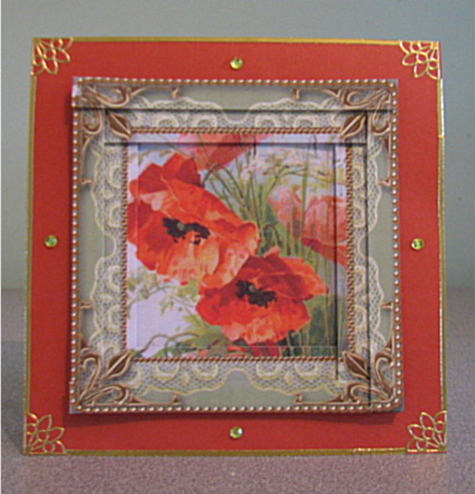 Poppies 1 Spiral Edge Stacker Card Front by Debbie Knechtel