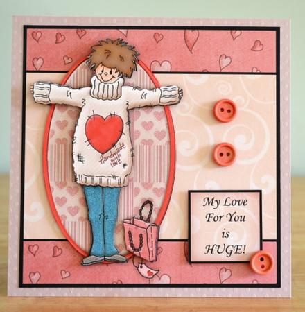 Love is Huge Valentine, Birthday, Anniversary Decoupage by Debbie Knechtel