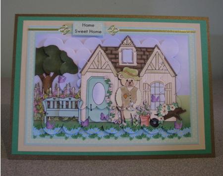 Mr Gardening Bear Topper Scalloped Pyramid by Debbie Knechtel