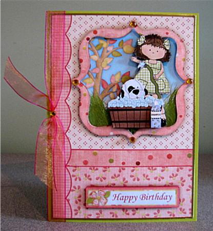 Washing the Dog Topper and Decoupage by Debbie Knechtel