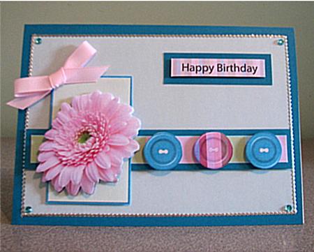 Design a Card 2 Pink Daisy , Cut ,sand, Ink and Apply to You by Debbie Knechtel