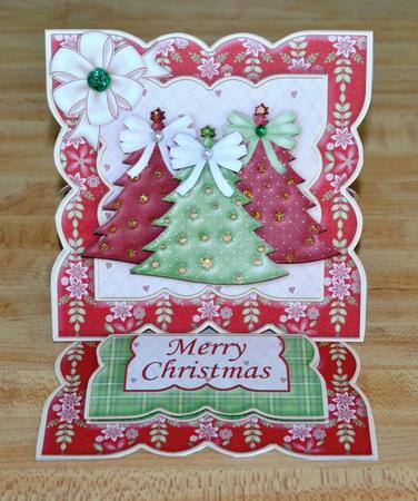3 Christmas Trees Easel Card Kit by Debbie Knechtel
