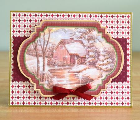 Vintage Christmas Scenes Toppers & Insert Plaques Red 1 by Debbie Knechtel