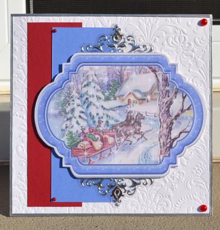 Vintage Christmas Scenes Toppers & Insert Plaques Blue 1 by Debbie Knechtel