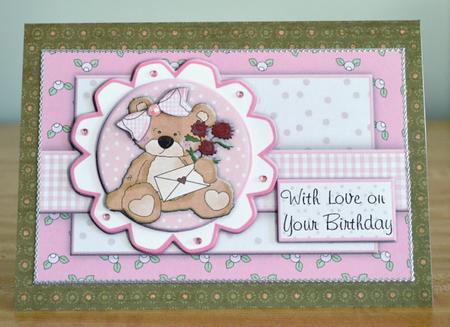 Sweet Teddy Love on Your Birthday Topper by Debbie Knechtel