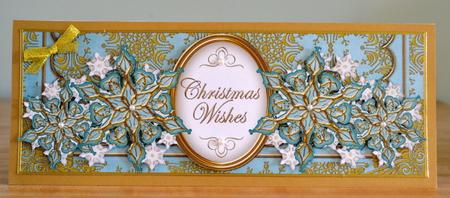Dteal Gold Flake Christmas Wishes Large Dl Card Kit by Debbie Knechtel