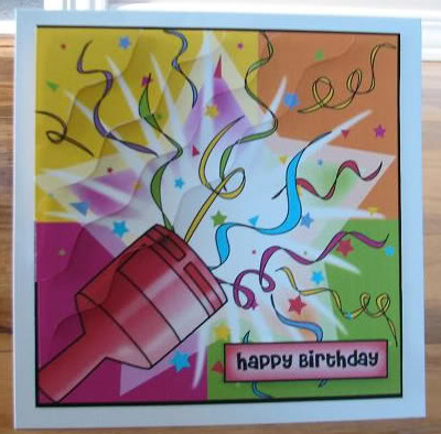 Celebrations Quick Card with Wavy Corner Side Stacker Pyramage by Debbie Knechtel