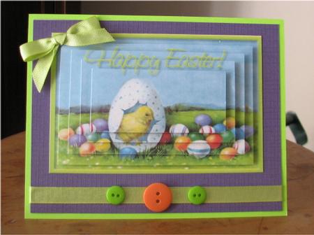 Chick and Easter Eggs Pyramage by Debbie Knechtel