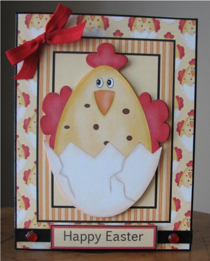 Easter Chick Card Front by Debbie Knechtel