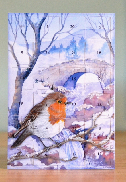 Christmas Advent Card Robin & Animals by Debbie Knechtel