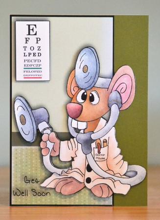 Dr. Mouse Card Topper (over the Edge) by Debbie Knechtel