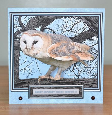 Barn Owl Tree Scene 3D Decoupage by Debbie Knechtel
