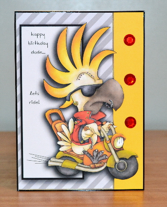 Motorcycle Dude Over the Edge Topper 1 by Debbie Knechtel