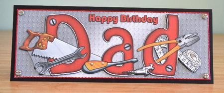 Large Dl Birthday Dad Quick Card N 3D Decoupage by Debbie Knechtel