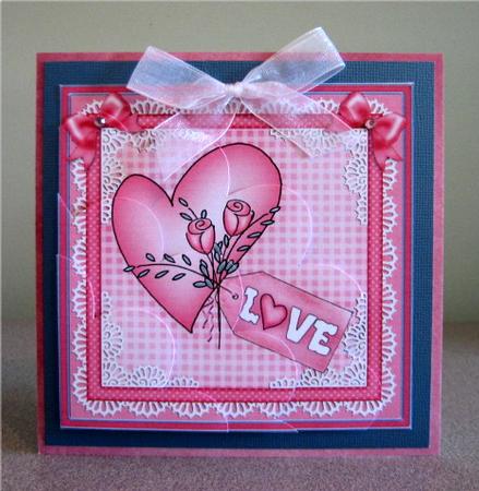 Love Heart Quick Card Shell Edged Corner Side Stacker by Debbie Knechtel