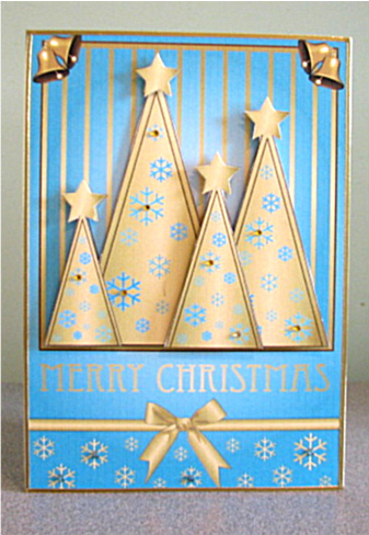 Snowflakes Christmas Trees Decoupage Light Blue by Debbie Knechtel