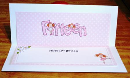 15th Birthday Large Dl Matching Large Dl Insert by Debbie Knechtel