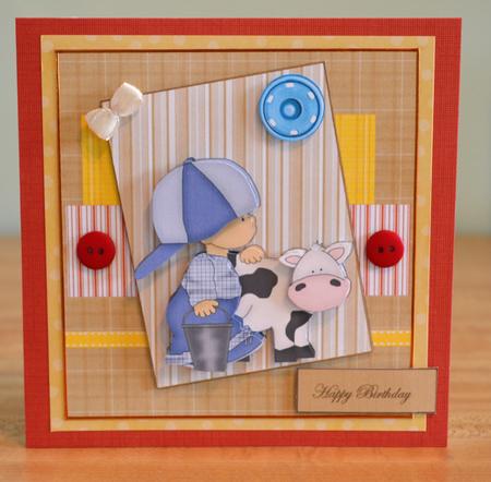 Time to Milk the Cow, Card Front , Topper and Decoupage by Debbie Knechtel