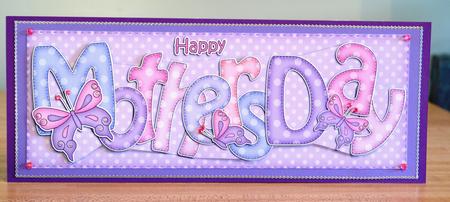 Large Dl Mothers Day Butterflies Card & 3D Decoupage by Debbie Knechtel