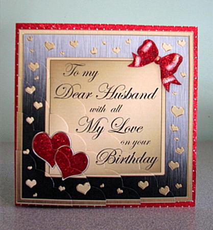 Husband Birthday with Scallop Corner Side Stacker Topper by Debbie Knechtel