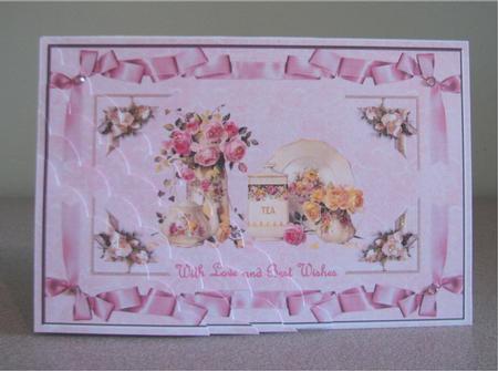 Tea and Roses Wavy Corner Stacker by Debbie Knechtel