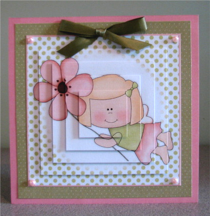 Lil Garden Fairy Square Pyramid Decoupage by Debbie Knechtel