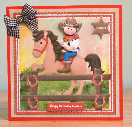 Little Tumble Weed Coyboy on His Horse by Debbie Knechtel