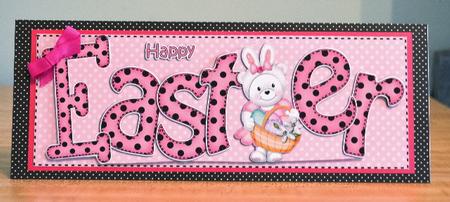 Large Dl Easter Teddy Quick Card N 3D Decoupage by Debbie Knechtel