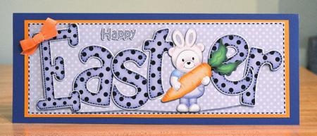Large Dl Easter Teddy Quick Card N 3D Decoupage by Debbie Knechtel