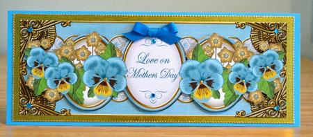 Dteal Pansy Love on Mothers Day Large Dl Topper by Debbie Knechtel