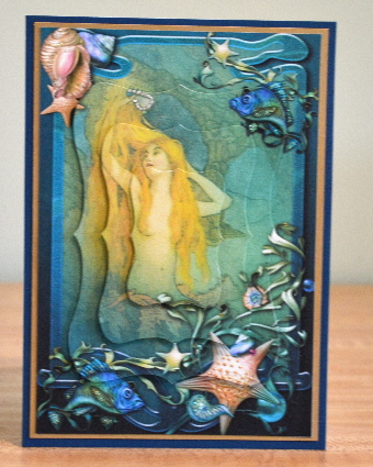 Art Nouveau Mermaid & Beautiful Shells by Debbie Knechtel
