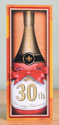 Large Dl 30th Champers in a Box Quick Card 3D Decoupage by Debbie Knechtel