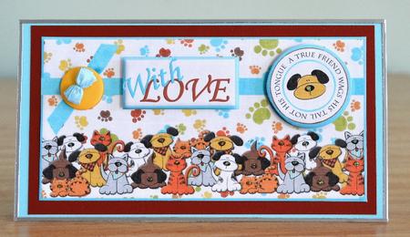 Puppy Love Dl Card Front by Debbie Knechtel