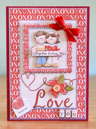 Together Forever Love You Valentine Card Front by Debbie Knechtel