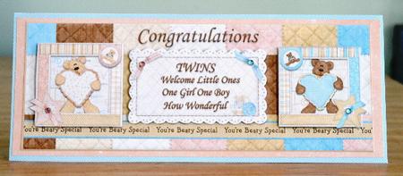 Congratulations Twins One of Each Boy/girl by Debbie Knechtel