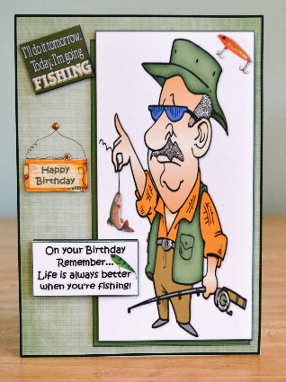Sam Life is Better Fishing Quick Card by Debbie Knechtel