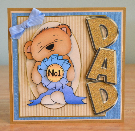 No1 Dad Over the Edge Blue and Gold by Debbie Knechtel