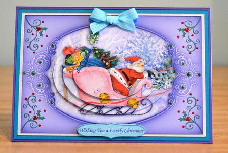 Vintage Christmas Santa's Sleigh Quick Card by Debbie Knechtel