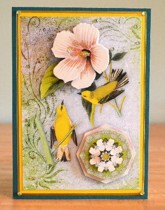 Vintage Birds 15.1, Blue-winged Warbler by Debbie Knechtel