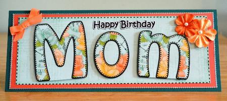 Large Dl Birthday Mom Roses Card & 3D Decoupage by Debbie Knechtel