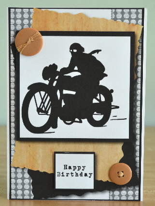 Vintage Motorcycle & Rider Silhouette by Debbie Knechtel