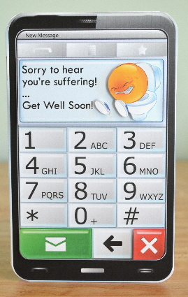 Mobile Phone Sorry You're Suffering Get Well Soon Quick Card by Debbie Knechtel